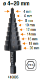 BROCA ESCALONADA HSS CO. 4 A 20 MM. TACTIX