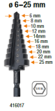 BROCA ESCALONADA HSS CO. 6 A 25 MM. TACTIX