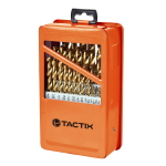 JUEGO DE BROCAS 1/16" A 1/2" HSS-TIN. 29 PZAS. TACTIX 1 JUEGO DE BROCAS 1/16" A 1/2" HSS-TIN. 29 PZAS. TACTIX - Imagen 1